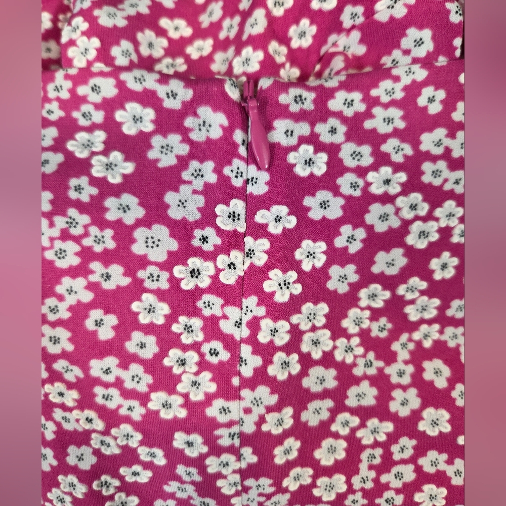 Jessica Howard Pink White Floral Texture Faux Wrap Spring Dress New With Tags - Picture 9 of 14